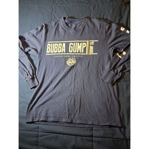 Bubba Gump Shrimp Co Long Beach Navy Blue Long Sleeve T-Shirt Size Medium